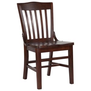 HUSKY Seating Heavy Duty 800 LB Walnut Finished School House Back Wood Restaurant Chair