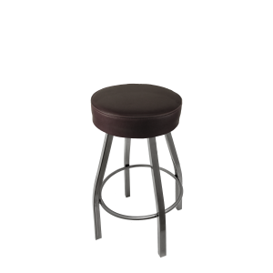 Heavy Duty 500 LB Button Top Swivel Bar Stool with Clear Coat Frame - Counter Height - Espresso Vinyl