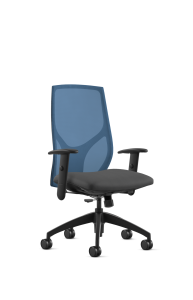 9to5 Seating Vault Mesh Mid-Back 300 LB Office Chair, Adjustable Back, Seat Slider, Simple Synchro-Tilt Control, 2-Way Adjustable Black Arms