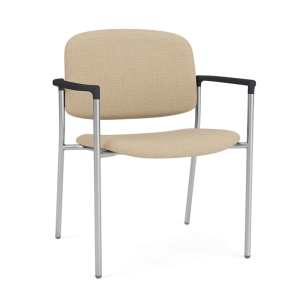 Lesro Chat 400 LB Heavy Duty Reception and Waiting Room Oversize Square Back Guest Chair with Upholstered Seat & Back and Metal Frame