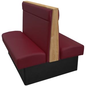 Victor Restaurant Booth with Comfort Head Rest and Oak Engineered Wood Top and Side Caps - Double - 48" W