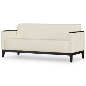 Kwalu Livorno Commercial Reception Area Sofa with Durable Kwalu Fusion Arm Caps and Exposed Seat Rails