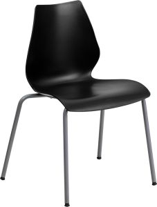 HUSKY Seating® 770 LB Designer Ergonomic Stack Chair with Lumbar Support-Black