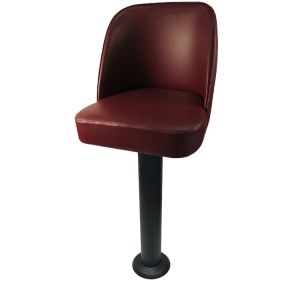 American Made Bucket Seat 300 LB Floor Mount Black Pedestal Stool, Bar Height, Wine