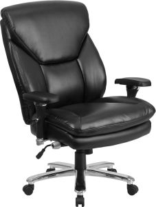 Husky Office® Extra Wide Big & Tall 24/7 400 Lb Black Leather Executive Office Chair