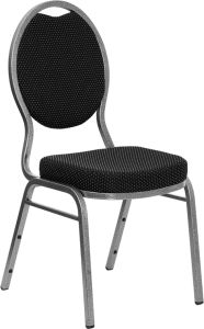 HUSKY Seating® 500 LB Teardrop Stacking Banquet Restaurant Chair with Fabric Upholstery-Black