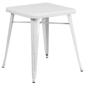 HUSKY Seating® Modern 24" Square Indoor-Outdoor Cafe Table-White