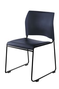 NPS 8700 Series Cafetorium Vinyl Stack Chair-Navy Blue