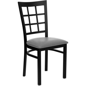 HUSKY Seating Durable 500 LB Metal Restaurant Chair with Window Back -Custom Vinyl