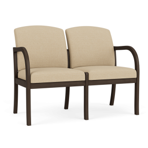 Lesro Weston 300 LB 2 Seat Tandem Seating with Wood Frame and No Center Arms