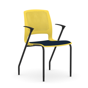 9to5 Seating Dash 4-Leg Stacking Chair - Upholstered Seat