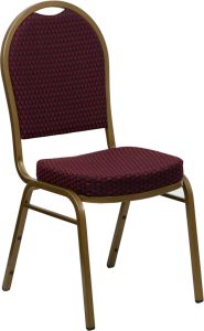 HUSKY Seating® 500 LB Traditional Stacking Banquet Restaurant Chair with Patterned Fabric Upholstery-Burgundy
