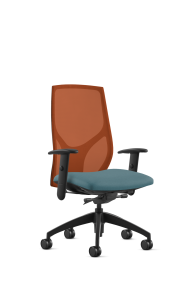 9to5 Seating Vault Mesh Mid-Back 300 LB Office Chair, Adjustable Back, Seat Slider, Full Synchro-Tilt Control, 4-Way Adjustable Black Arm