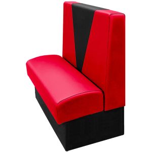 Clarke "V" Accent Back Retro Restaurant Booth - Single - 48" W