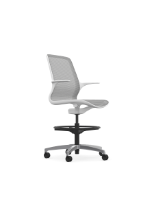 9to5 Seating Omnia All Mesh 300 LB Bar Height Office Stool, Weight Balanced Control, Fixed Arm