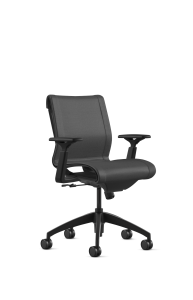 9to5 Seating Cydia 300 LB Upholstered Mid-Back Office Chair, Swivel Tilt Control, 6-Way Adjustable T-Arms