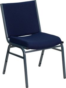 HUSKY Seating® 550 LB Commercial Stack Chair with Overstuffed Fabric Seat - Navy Blue