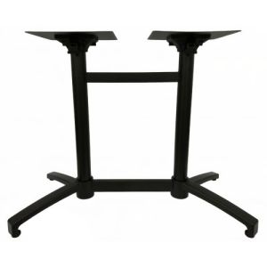 Black Aluminum Folding Restaurant Table Base, 19” x 36”, Standard Height