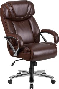 Husky Office® 500 lb Capacity Big & Tall Leather Executive Chair-Brown