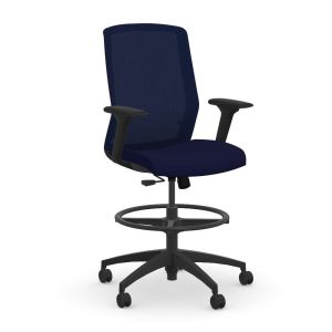 9to5 Seating Neo 300 LB Mesh Mid-Back Counter Height Office Stool with Simple Synchro-Tilt Control and Six Way Adjustable Arms