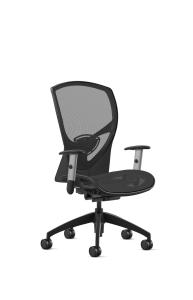 9to5 Seating Theory All Mesh Mid-Back 300 LB Office Chair, Synchro-Tilt Control, Silver Two-Way Adjustable Arms