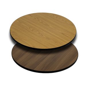 Pro-Tough Commercial Reversible Natural or Walnut Round Table Top -30" D