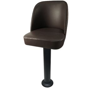 American Made Bucket Seat 300 LB Floor Mount Black Pedestal Stool, Bar Height, Espresso