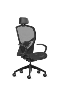 9to5 Seating Theory All Mesh High-Back 300 LB Executive Office Chair, Synchro-Tilt Control, Black Cantilever Arms