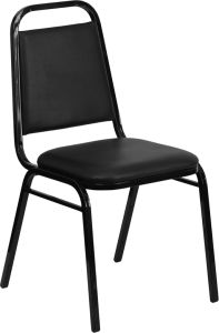HUSKY Seating® Heavy Duty Vinyl Restaurant Banquet Stacking Chair-Black