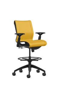9to5 Seating Cydia 300 LB Upholstered Mid-Back Office Chair, Swivel Tilt Control,Stool 10", A35 6-Way Adjustable T-Arms