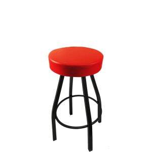 Heavy Duty XL Series 500 LB Oversized Button Top Swivel Bar Stool with Black Powder Coat Frame - Red Vinyl