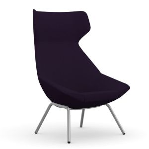 9to5 Seating Jax 300 LB Wing-Back Lounge Chair with 4 Metal Legs