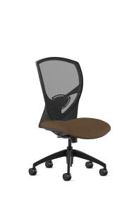 9to5 Seating Theory Mid-Back 300 LB Office Chair, Mesh Back, Upholstered Seat, Full Synchro Control, Armless