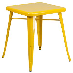 HUSKY Seating® Modern 24" Square Indoor-Outdoor Cafe Table-Yellow