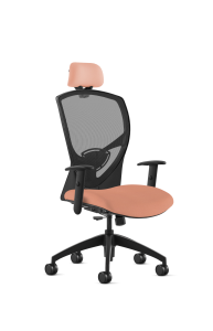 9to5 Seating Theory High-Back 300 LB Executive Office Chair, Mesh Back, Upholstered Seat, Simple Synchro Control, Black Two-Way Adjustable Arms