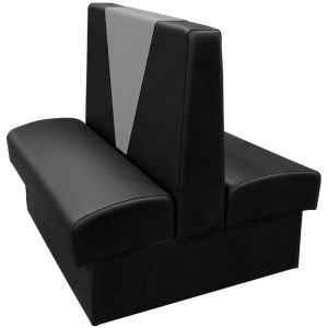 Clarke "V" Accent Back Retro Restaurant Booth - Double - 48" W
