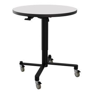 NPS® Air-Lift Café Table, 30" Round, Whiteboard Top, MDF Core/ProtectEdge