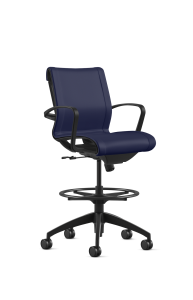 9to5 Seating Cydia 300 LB Upholstered Mid-Back Bar Height Office Stool, Swivel Tilt Control, Soft Touch Polyurethane Arms