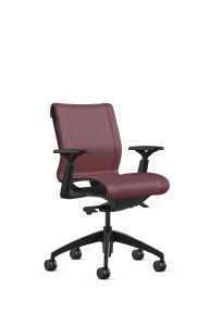 9to5 Seating Cydia 300 LB Upholstered Mid-Back Office Chair, Knee Tilt Control, 6-Way Adjustable T-Arms