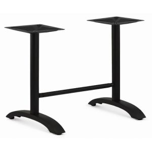Black Aluminum Folding Restaurant Table Base, 30” x 23”, Standard Height
