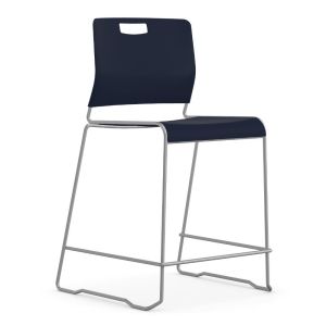 9to5 Seating Kelley 300 LB Sled Base 24" Counter Height Stacking Stool, Armless, All Plastic