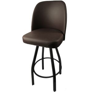 Heavy Duty 500 LB Swivel Bucket Bar Stool with Black Powder Coat Frame - Espresso Vinyl