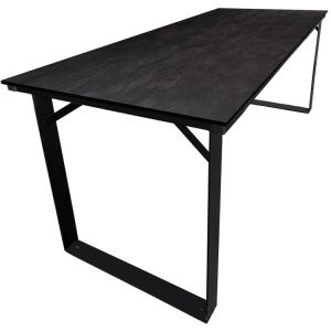 Jubilee Outdoor Picnic Style Restaurant Table with COMPCOR Top - 30" W x 72" L - Raven Slate