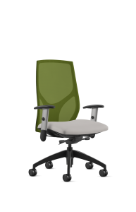 9to5 Seating Vault Mesh Mid-Back 300 LB Office Chair, Adjustable Back, Seat Slider, Full Synchro-Tilt Control, 4-Way Adjustable Silver Arm