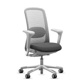 9to5 Seating @NCE 751 Office Chair - Gray Mesh Back with Upholstered Seat, HAG in Balance Mechanism, Gray Fully Adjustable Slideback Arms