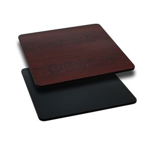 Pro-Tough Commercial Reversible Black Or Mahogany Square Table Top -30" W x 30" L