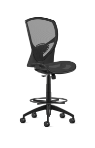 9to5 Seating Theory All Mesh Mid-Back 300 LB Bar Height Office Stool, Simple Synchro Control, Armless