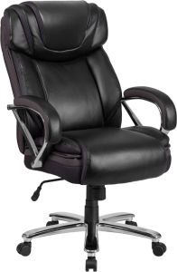 Husky Office® 500 lb Capacity Big & Tall Leather Executive Chair-Black