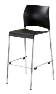 4 PACK Stacking Cafe Stool with Plastic Seat by National Public Seating