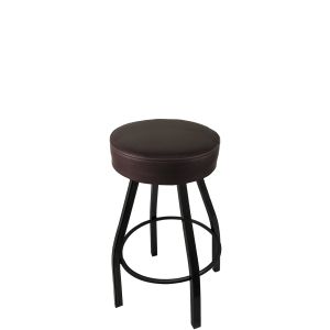 Heavy Duty 500 LB Button Top Swivel Bar Stool with Black Powder Coat Frame - Counter Height - Espresso Vinyl